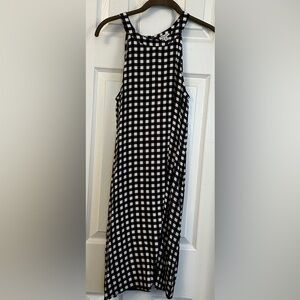 Great for picnics! Splendid XS dark blue gingham A-line dress.